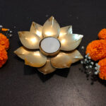Lotus Metal T- Light Diya